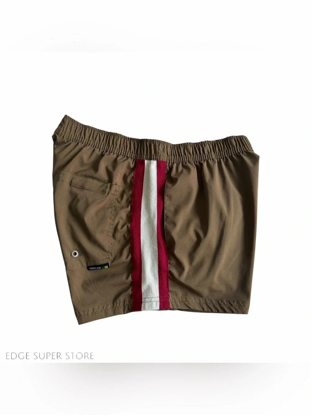 Osklen Brown Swim Trunks Shorts Mens Medium 31 Waist Stripe Lined Beach Surf